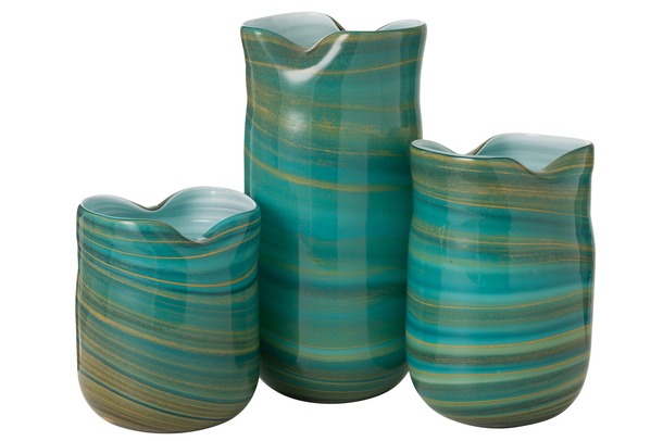 Decoratieve glazen vaas azur gold (diverse formaten) - 0