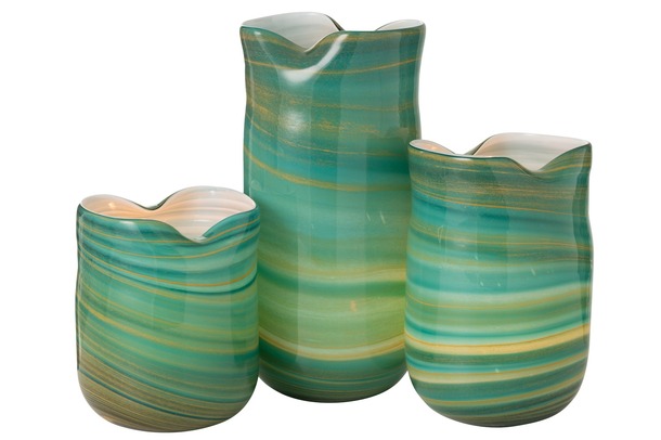 Decoratieve glazen vaas azur gold (diverse formaten) - 3