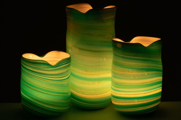 Decoratieve glazen vaas azur gold (diverse formaten) - 2