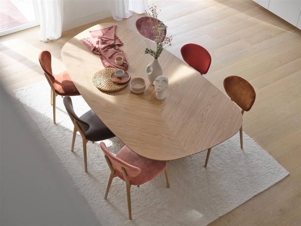 Mobitec asymmetrische tafel Dolmen (met visgraatmotief) - 0