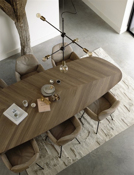 Mobitec asymmetrische tafel Dolmen (met visgraatmotief) - 8