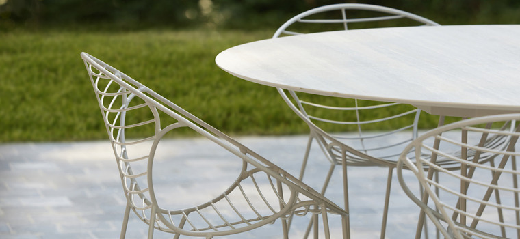 wire round travertino grey wire dining chair 